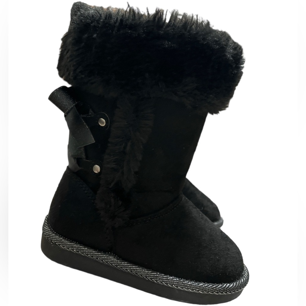 🎉Girls Zip Boots Size 7 T little kids size Black Jumping beans Youth School
